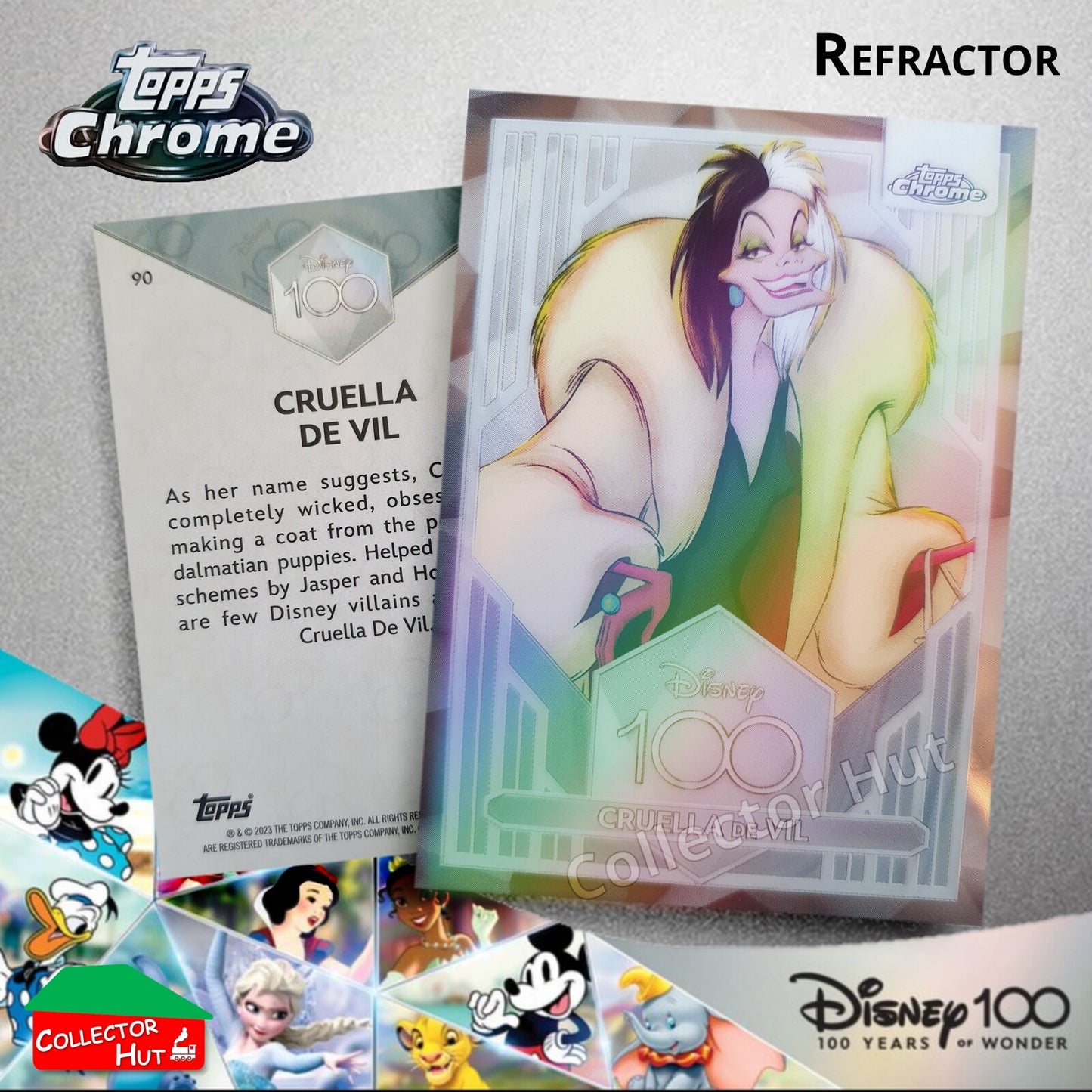 Disney 100 Topps Chrome 2023 REFRACTOR Cards 1-100 Pick Singles