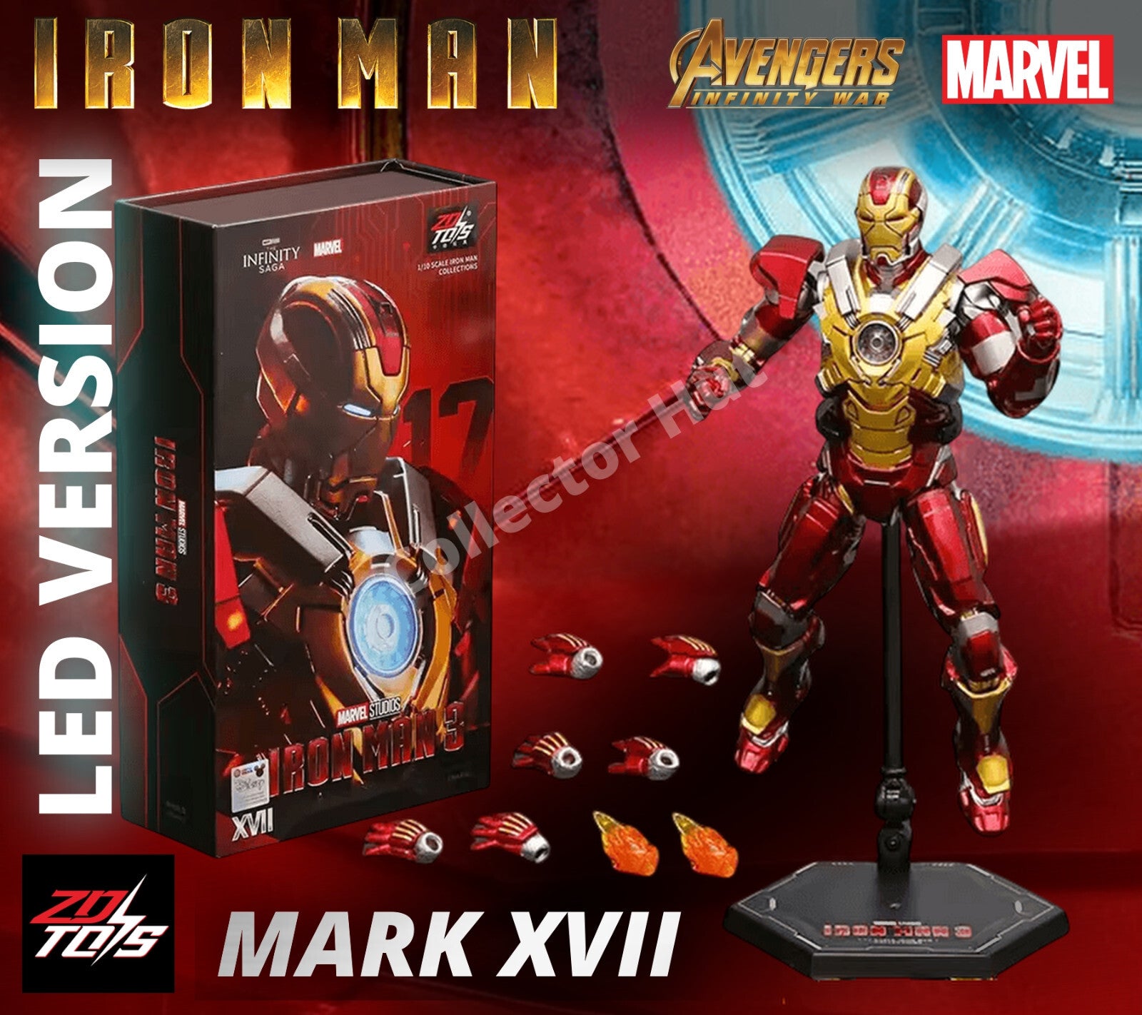 Iron Man Marvel Action Figures 1:10 Scale Avengers Infinity Saga LED VERSION