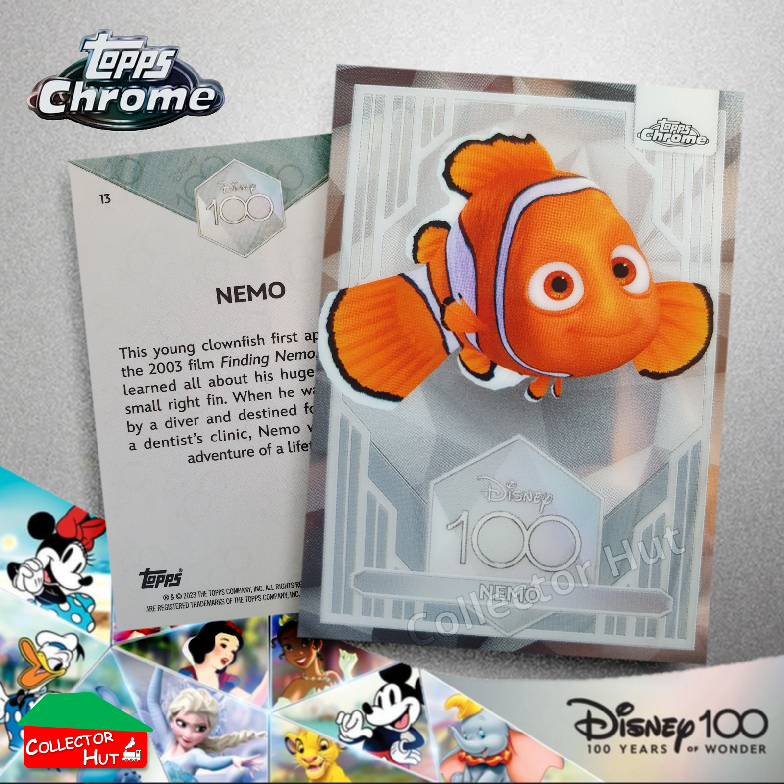 Disney 100 Topps Chrome 2023 Base Cards 1-100 Pick Singles to Complete Your Set