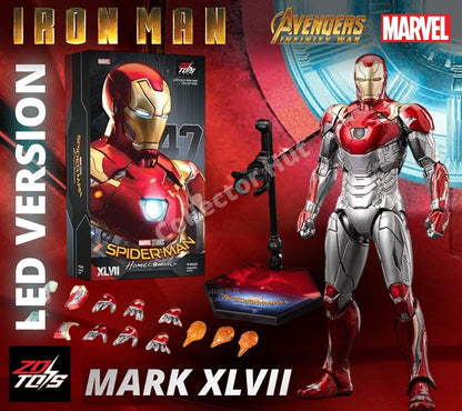 Iron Man Action Figures 1:10 Scale ZD Toys Wave 3 LED Marvel Avengers Infinity S