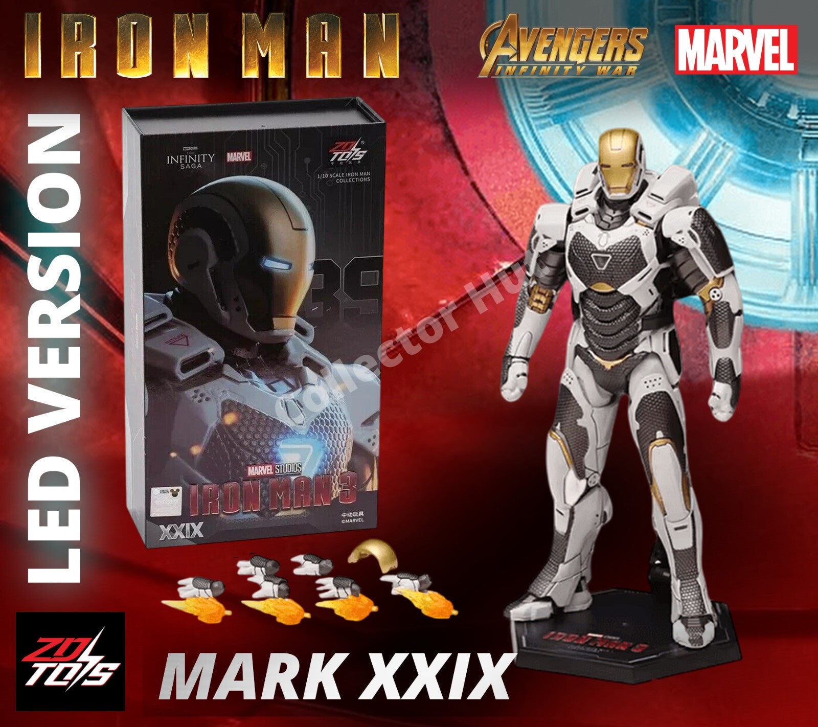 Iron Man Marvel Action Figures 1:10 Scale Avengers Infinity Saga LED VERSION