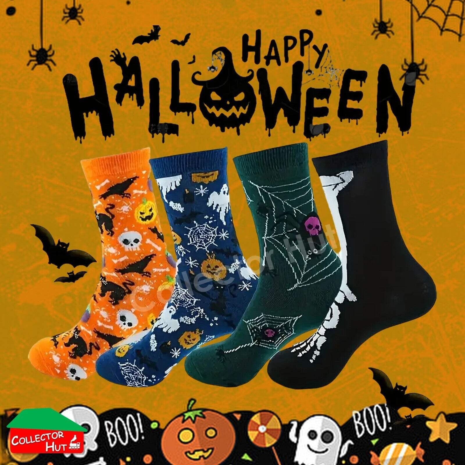 Happy Crew Socks Novelty HALLOWEEN Cotton Blend Anti-Odor Unisex CUSTOM Gift Set