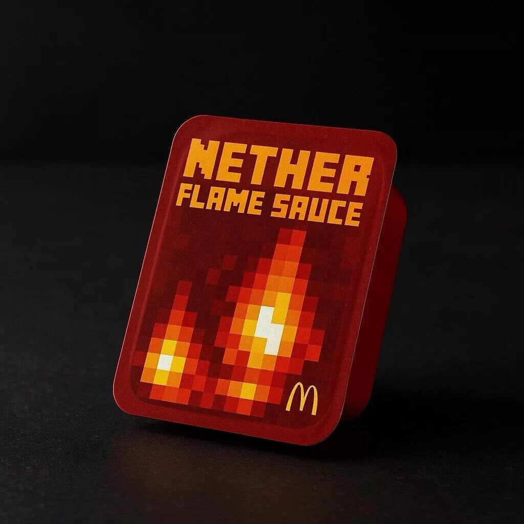 Minecraft 2025 McDonald's Limited Edition Nether Flame Sauce 25ml 4pcs