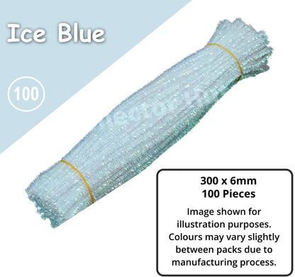 Chenille Craft Stems Pipe Cleaners GLITTER CHRISTMAS 100pcs 30cm x 6mm