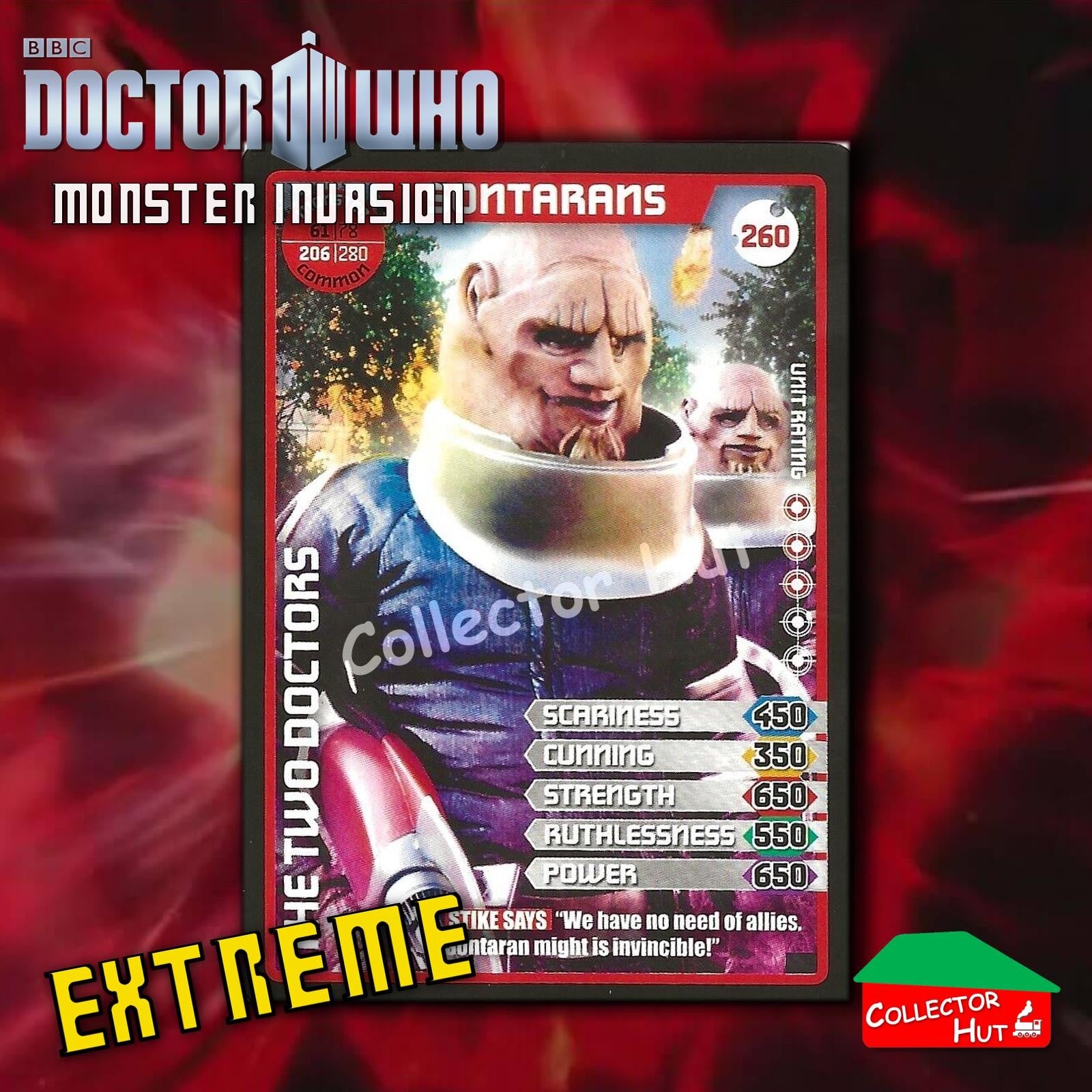 DOCTOR WHO Monster Invasion EXTREME Cards 166-344 New Fresh & Sleeved YOU CHOOSE