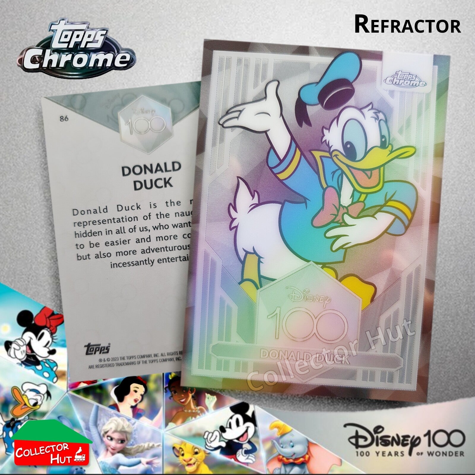 Disney 100 Topps Chrome 2023 REFRACTOR Cards 1-100 Pick Singles