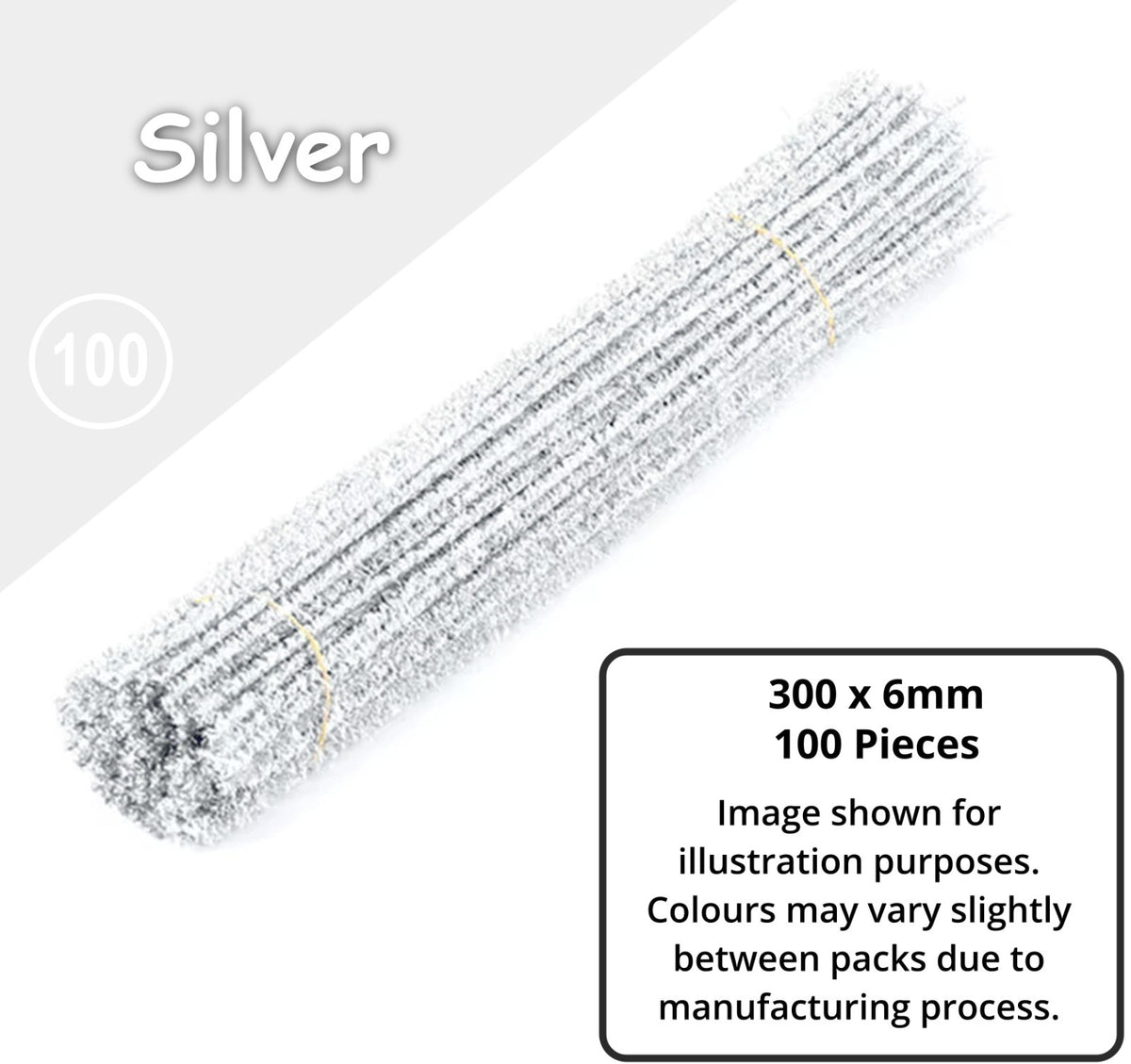 Chenille Craft Stems Pipe Cleaners GLITTER CHRISTMAS 100pcs 30cm x 6mm