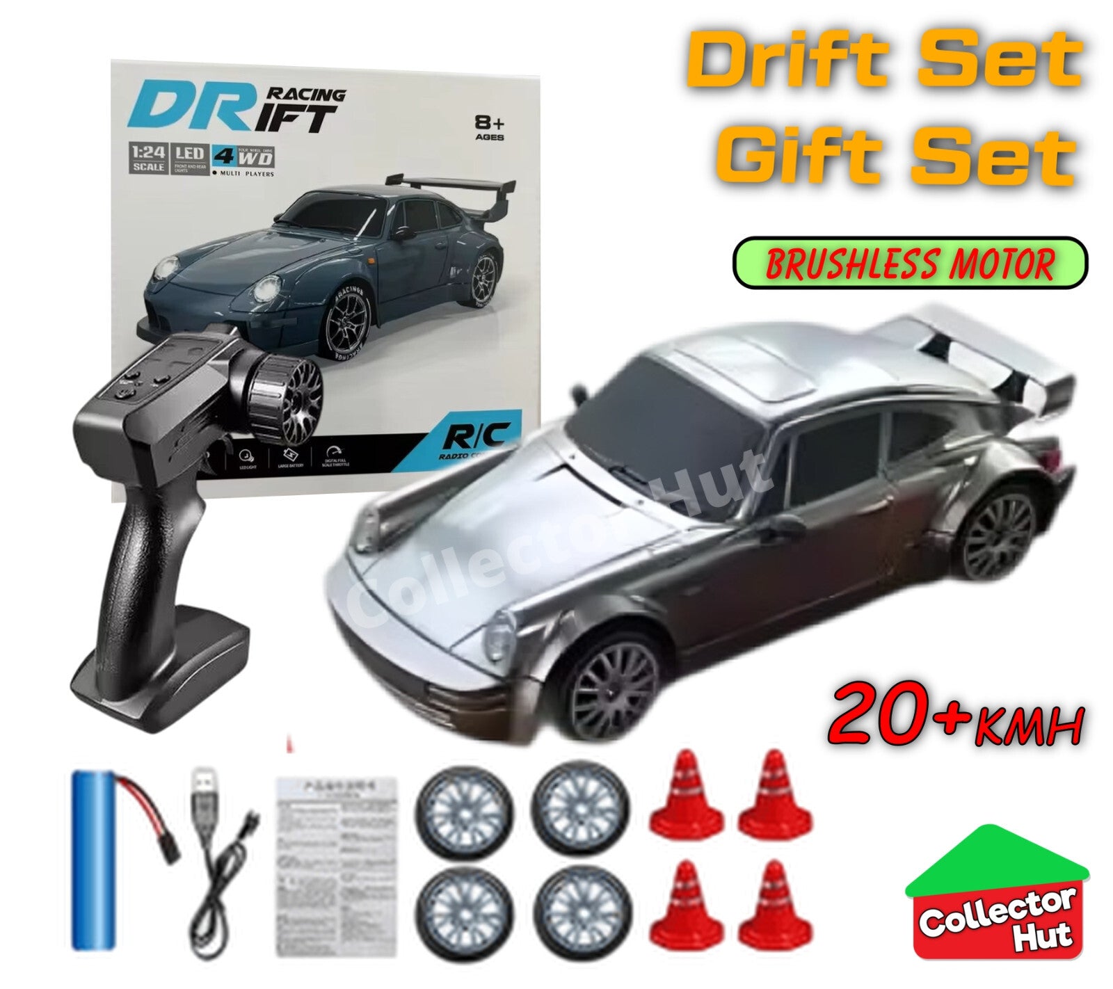Drift RC Car 1:24 Scale High Speed Remote Control 4WD 2.4Ghz GIFT BOXED