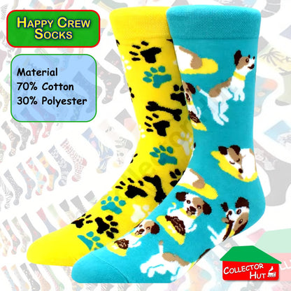 Happy Crew Socks Novelty Breathable Anti-Odour Men's Unisex UK 9-11 EU 43-46