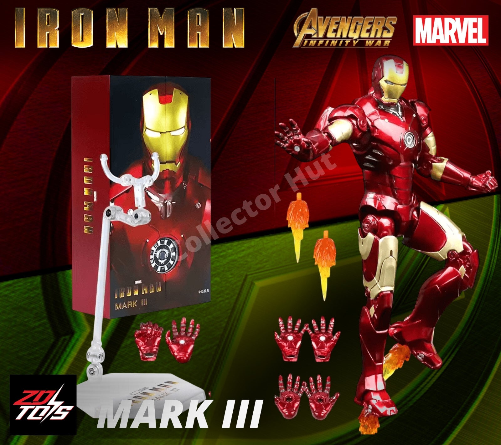Iron Man Marvel Action Figures 1:10 Scale Avenger Infinity Saga MK 1-85 ZD Toys