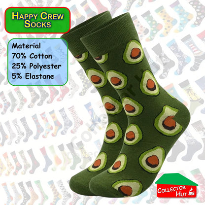 Happy Crew Socks Novelty Breathable Anti-Odour Men's Unisex UK 6-8.5 EU 39-42
