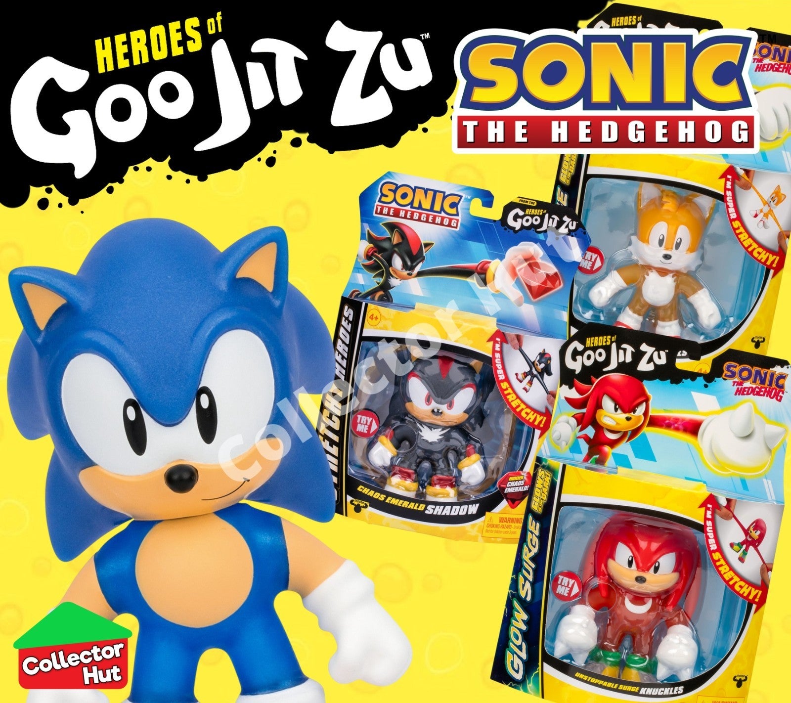 Heroes of Goo Jit Zu Sonic the Hedgehog GLOW EMERALD Sensory Toys to Collect!