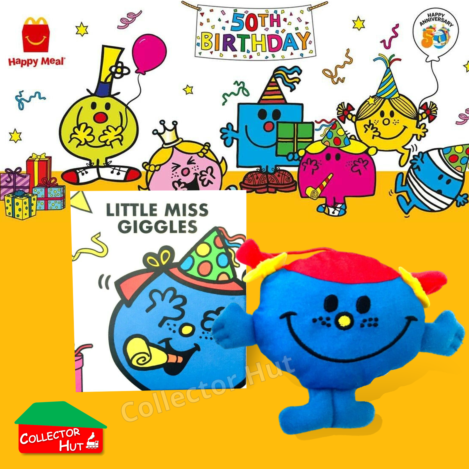 McDonalds Happy Meal Mr Men Little Miss 2024 & 2021 50th Anniversary Plush Toys