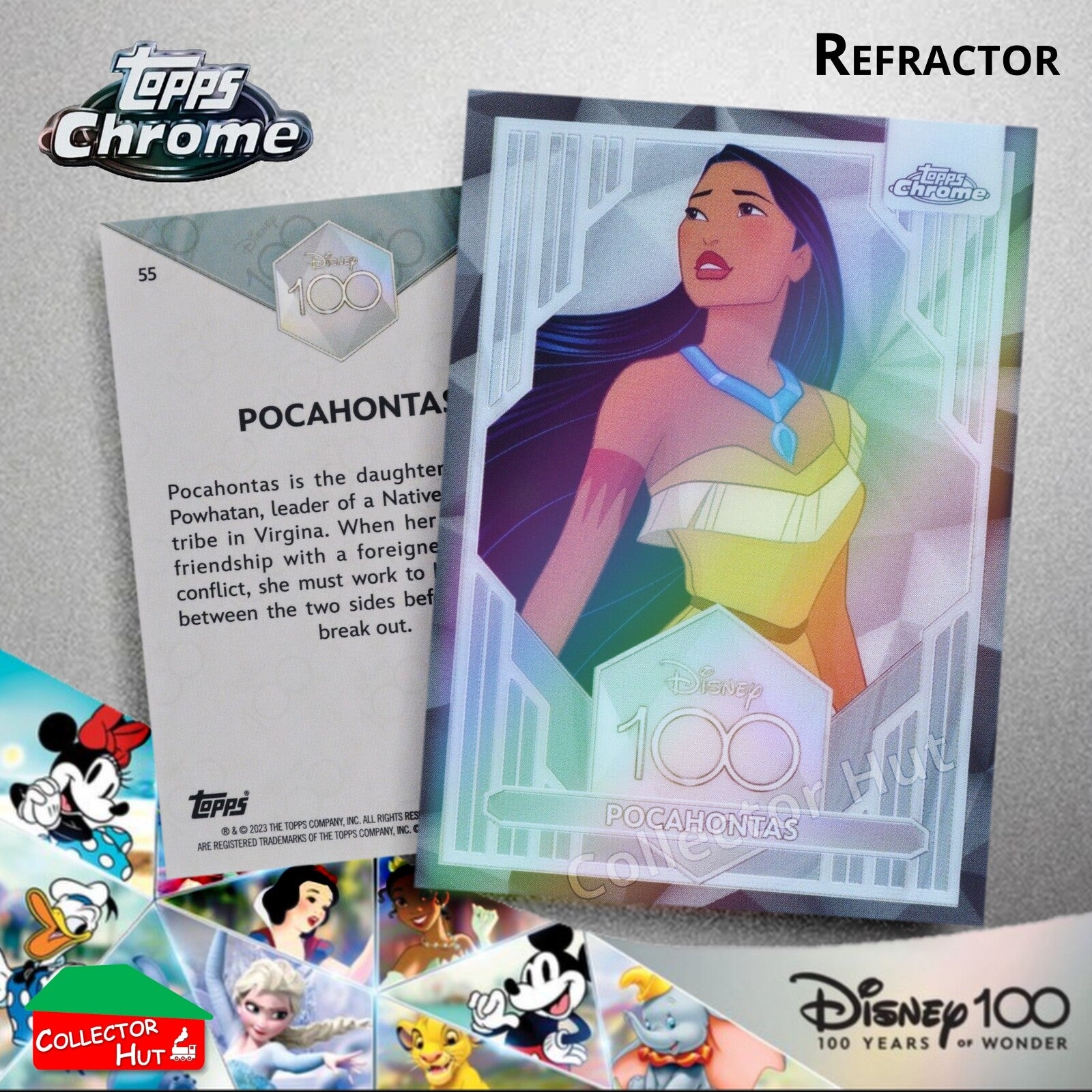 Disney 100 Topps Chrome 2023 REFRACTOR Cards 1-100 Pick Singles