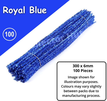 Chenille Craft Stems Pipe Cleaners GLITTER CHRISTMAS 100pcs 30cm x 6mm