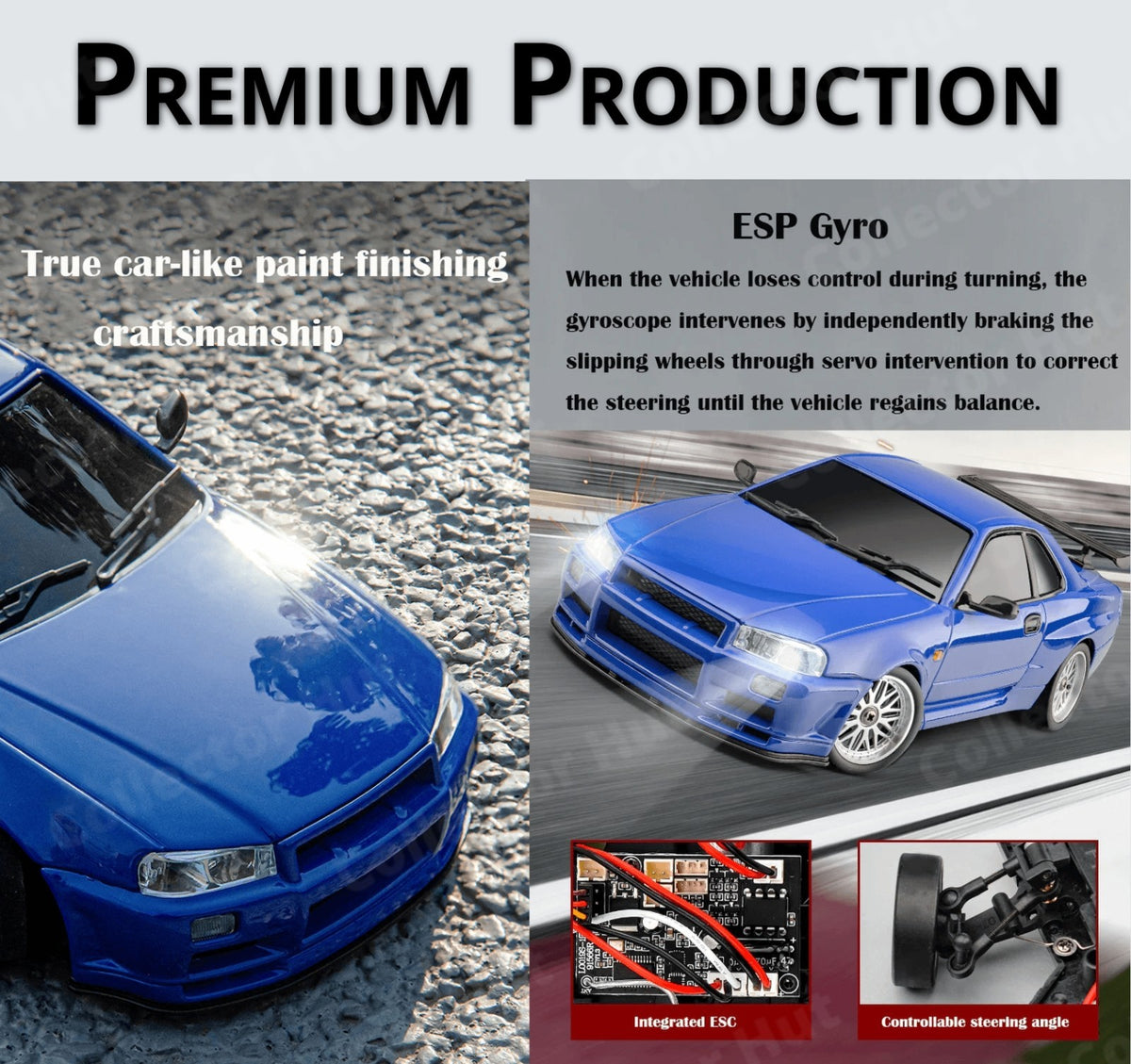 LDR/C LD1899 GTR Die-Cast RC Drift Car 1:18 Scale Gyro + Case