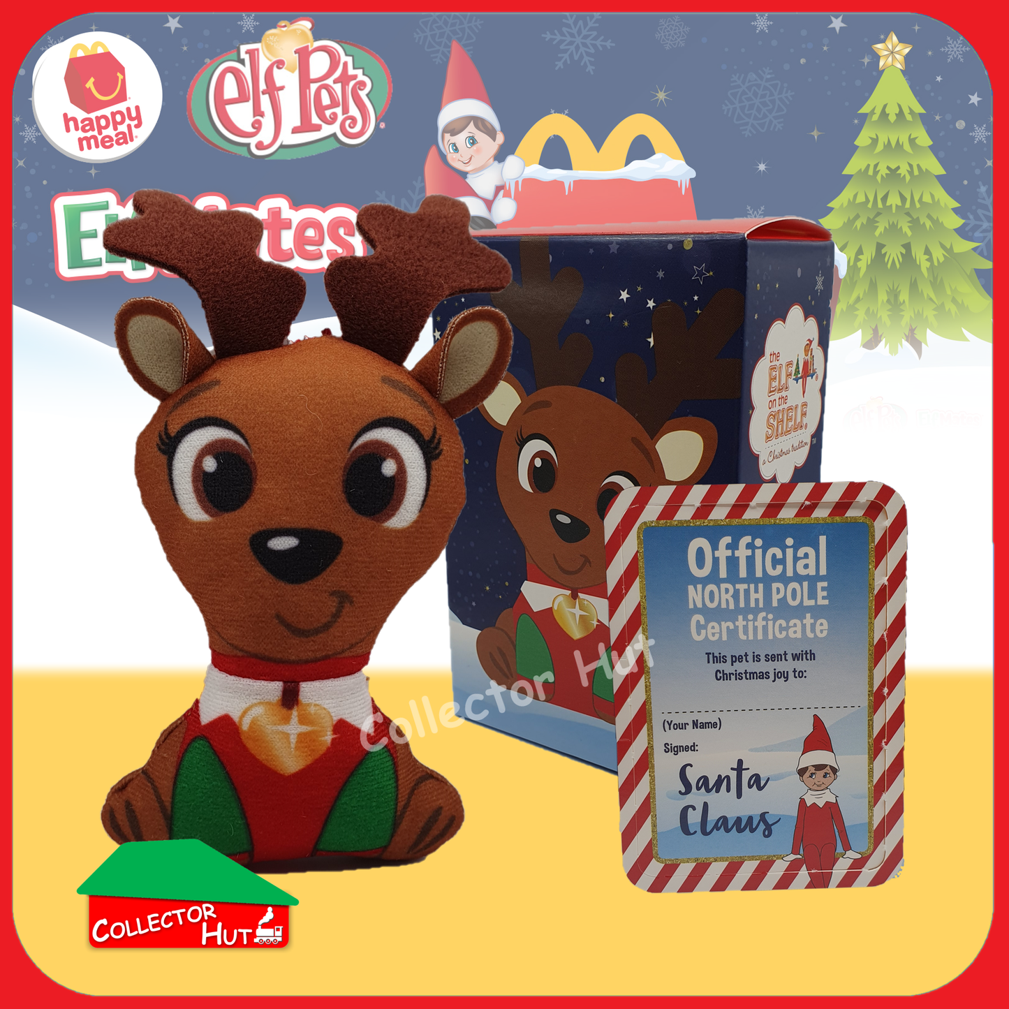 McDonald's Happy Meal 2022 Christmas Elf on the Shelf Plush Toys
