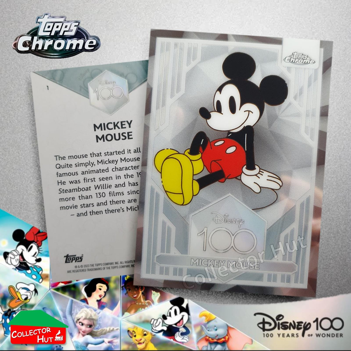 Disney 100 Topps Chrome 2023 Base Cards 1-100 Pick Singles to Complete Your Set