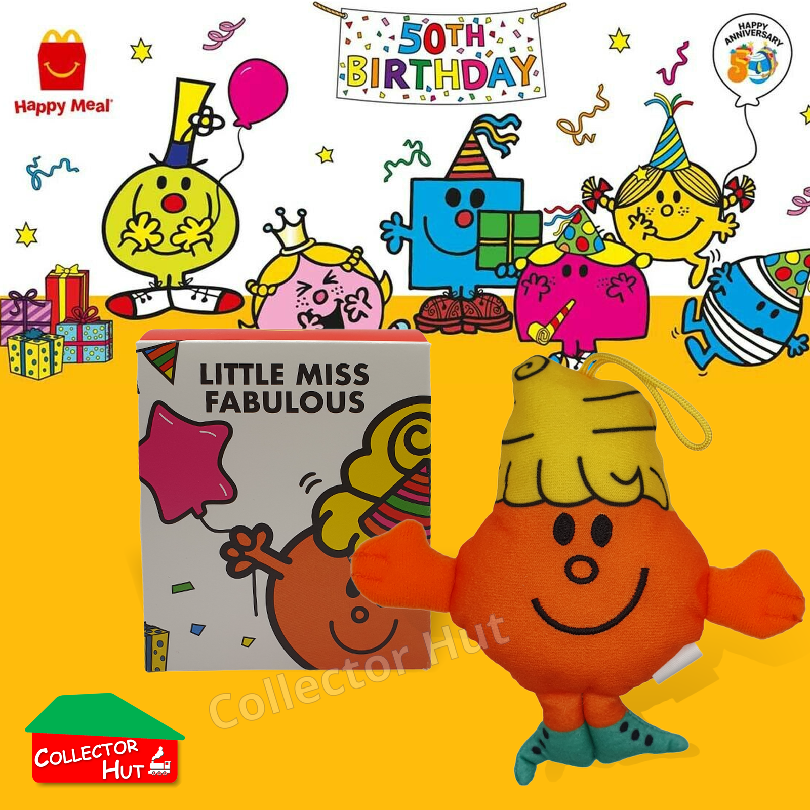 McDonalds Happy Meal Mr Men Little Miss 2024 & 2021 50th Anniversary Plush Toys