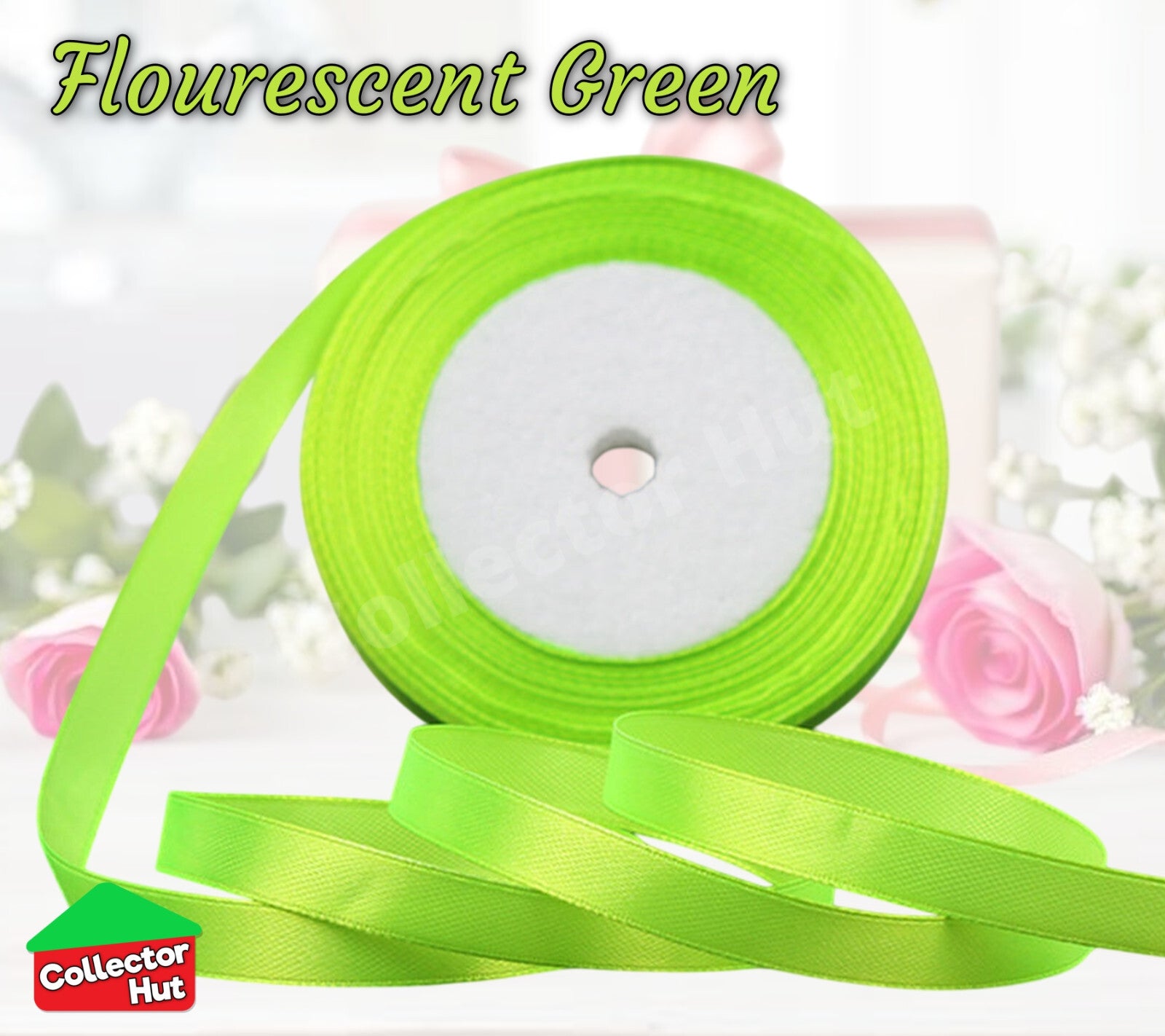 Satin Ribbon Roll Double Sided 23m Various Colours Sizes 10mm 15mm Widths