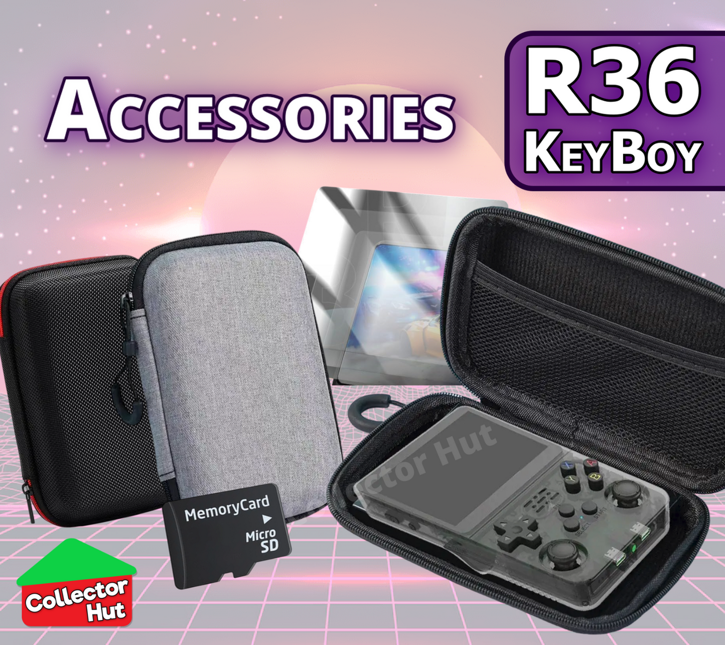 R36S R36H KeyBoy Accessories Carry Case Screen Protector SD Card Storage Upgrade