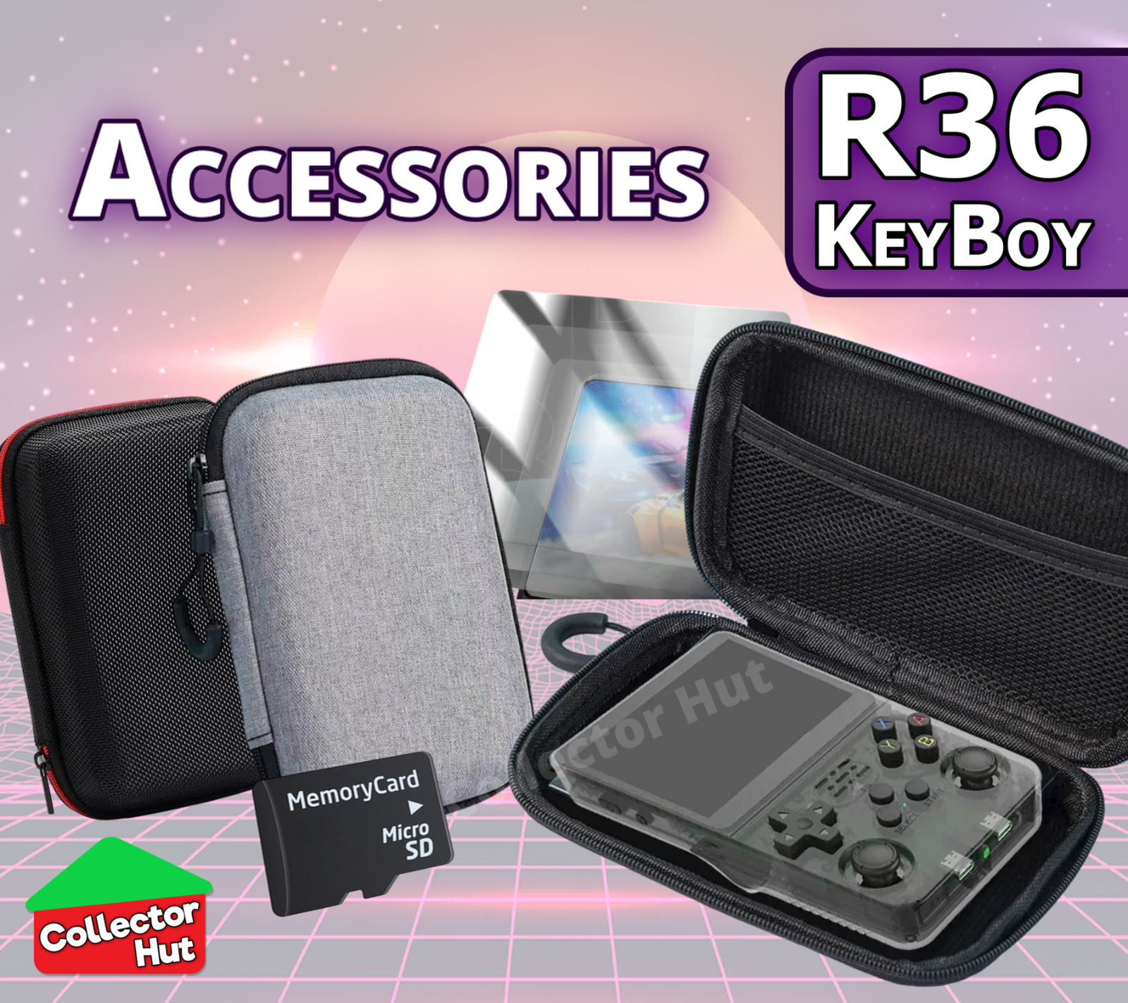R36S R36H KeyBoy Accessories Carry Case Screen Protector SD Card Storage Upgrade