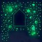 Glow in the Dark Plastic Stickers Dinosaurs Unicorns Stars Pink White Blue Green