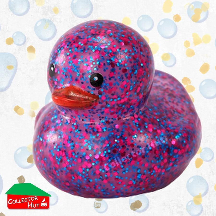 Novelty Rubber Ducks GLITTER 5cm Assorted Characters Designs