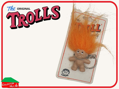 Trolls Original Thomas Dam Vintage 1989 1.5" Key Ring Dolls Model No. 501