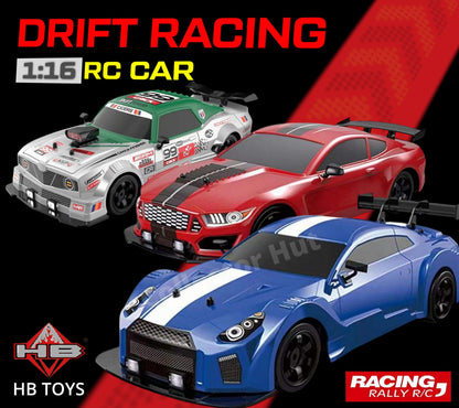 Drift RC Car 1:16 Scale High Speed LED Lights Smoke Effect 4WD 2.4Ghz GIFT BOXED
