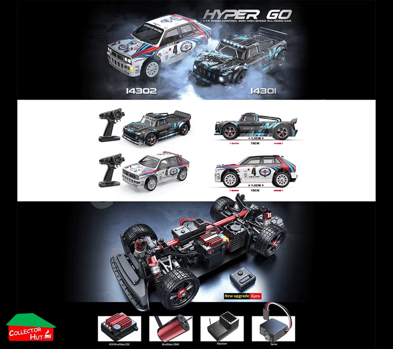 MJX Hyper Go 1:14 4WD Rally Car Drift Series 14301 Citroen 14302 Lancia 14303