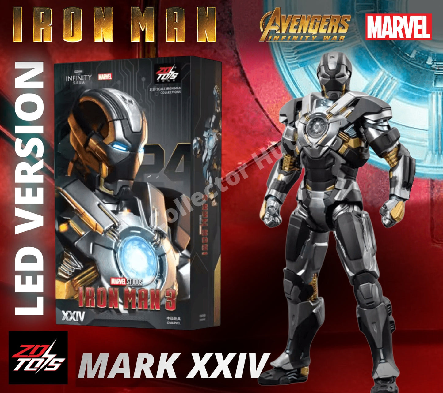 Iron Man Marvel Action Figures 1:10 Scale Avengers Infinity Saga LED VERSION