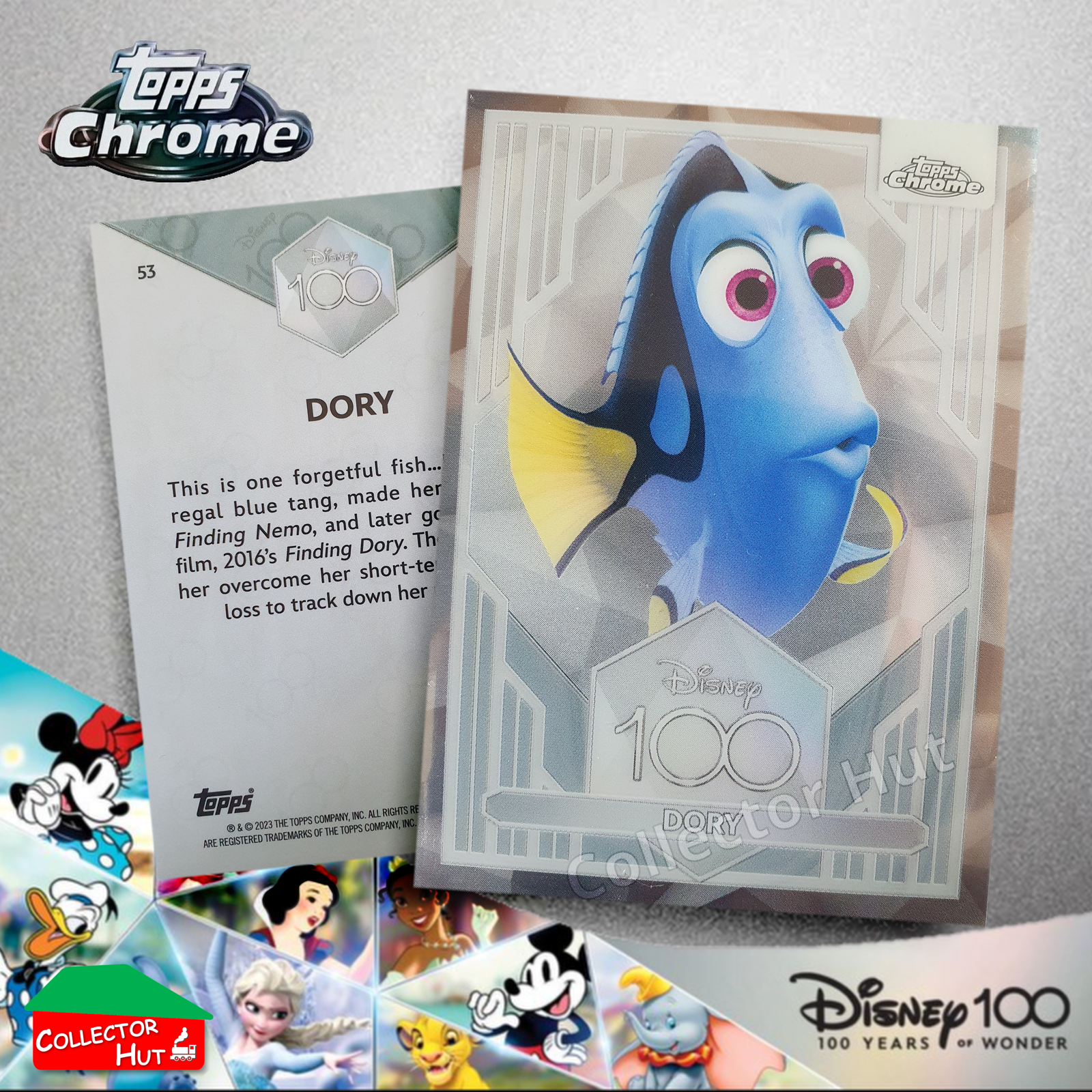 Disney 100 Topps Chrome 2023 Base Cards 1-100 Pick Singles to Complete Your Set