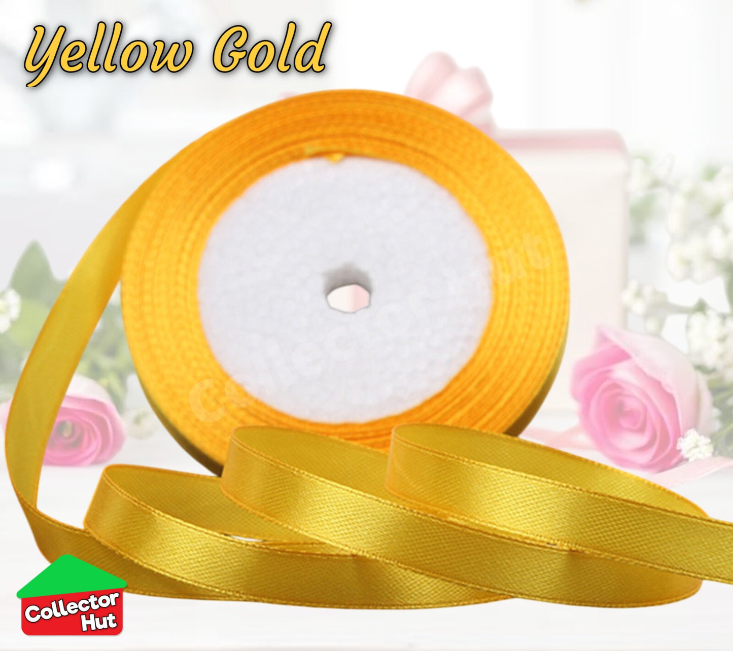 Satin Ribbon Roll Double Sided 23m Various Colours Sizes 10mm 15mm Widths