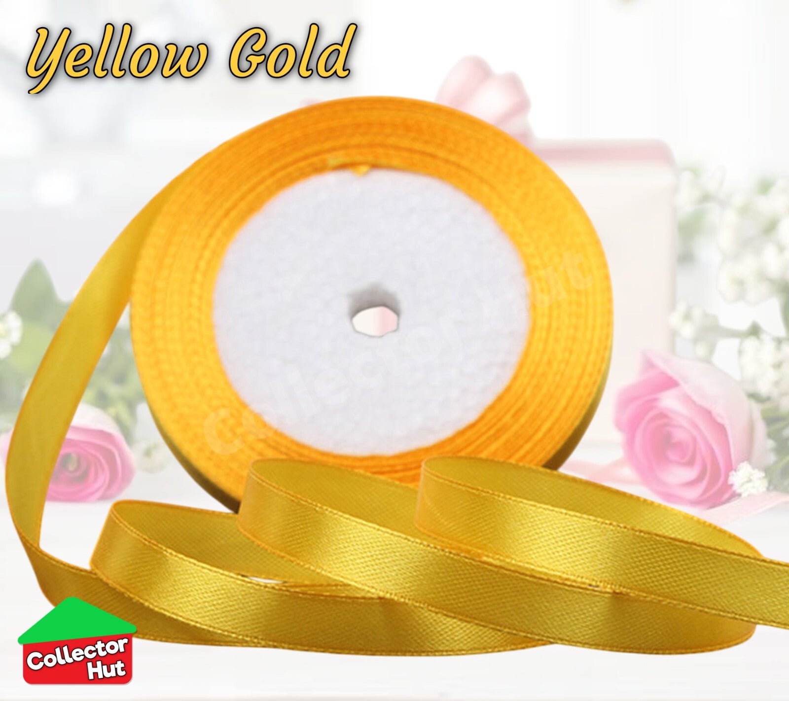 Satin Ribbon Roll Double Sided 23m Various Colours Sizes 10mm 15mm Widths