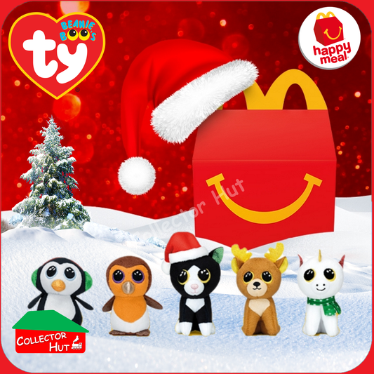 McDonald's Happy Meal 2021 Festive Christmas TY Beanie Boo Plush Toys