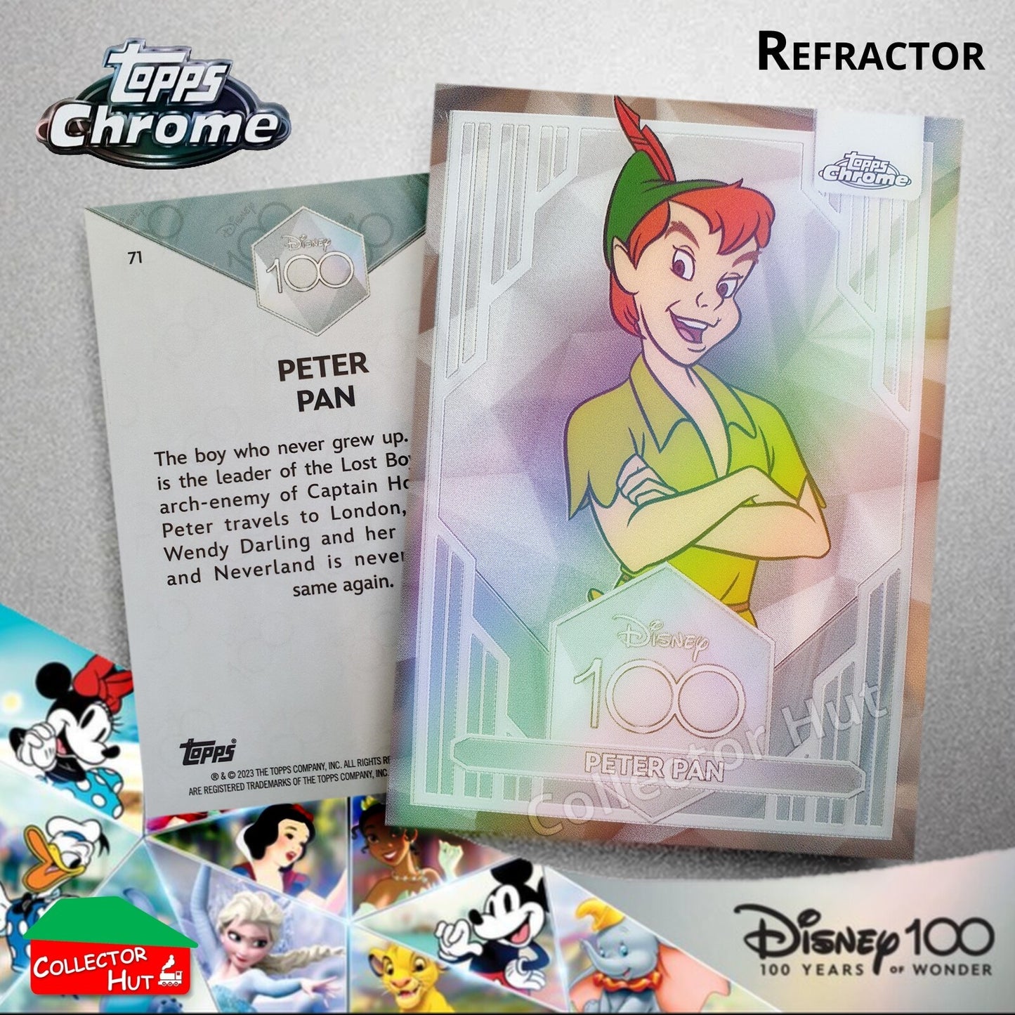 Disney 100 Topps Chrome 2023 REFRACTOR Cards 1-100 Pick Singles