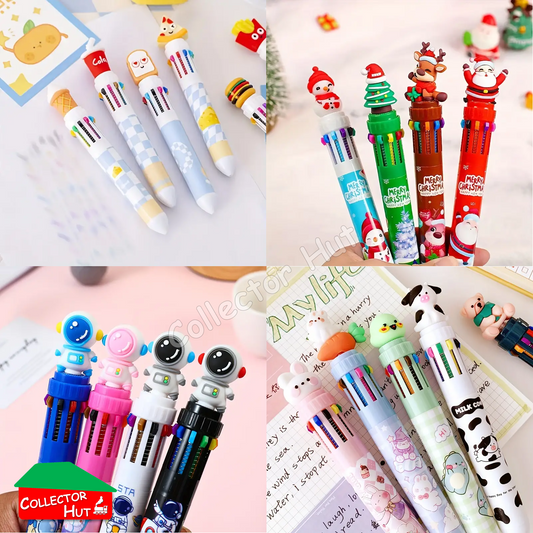 Novelty Ballpoint Pens 10 Colour MULTI-PACKS 4pcs 6pcs for Children