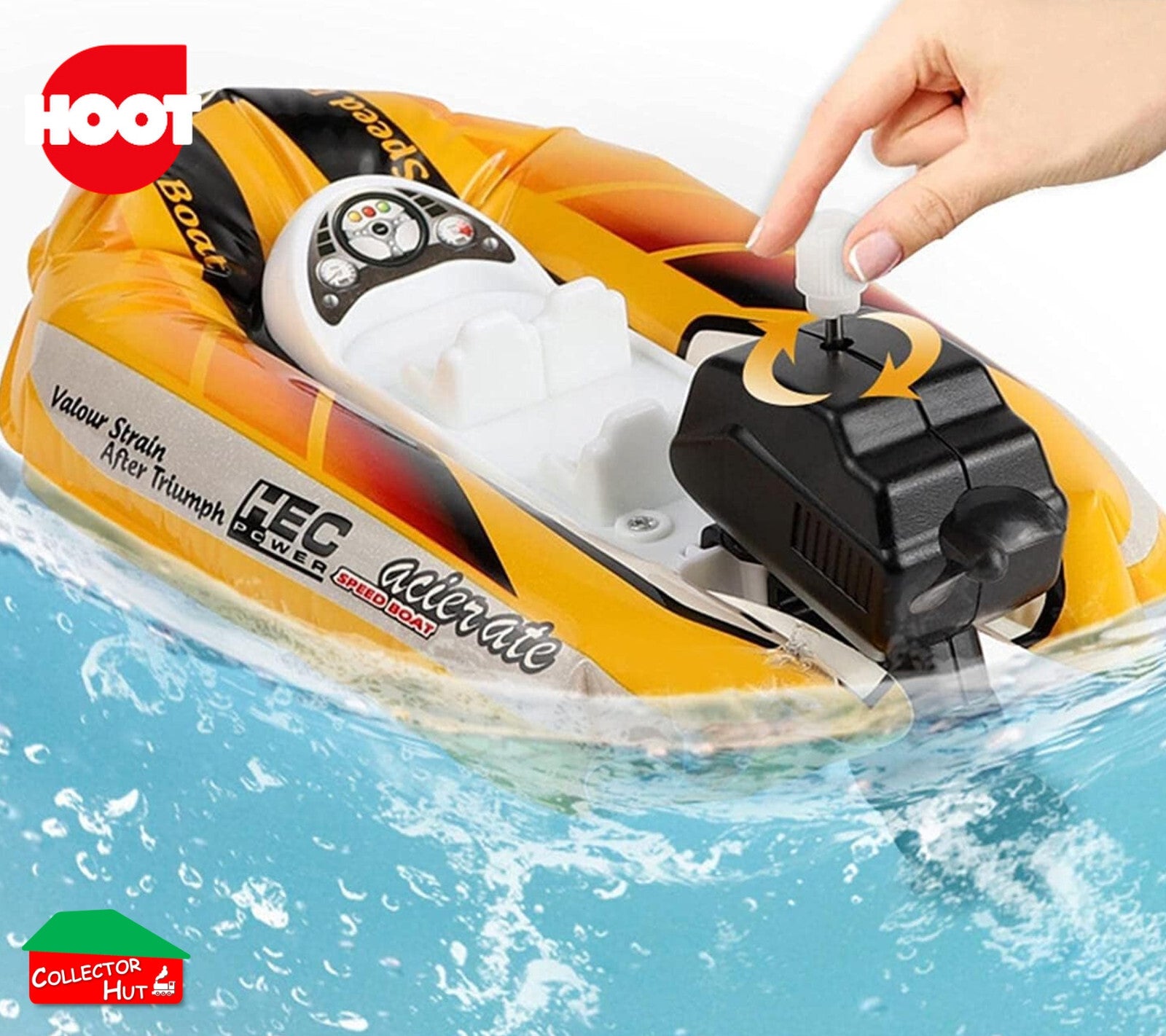 Inflatable Power Boat Bath Toy Wind up Motor Triple 3 Pack