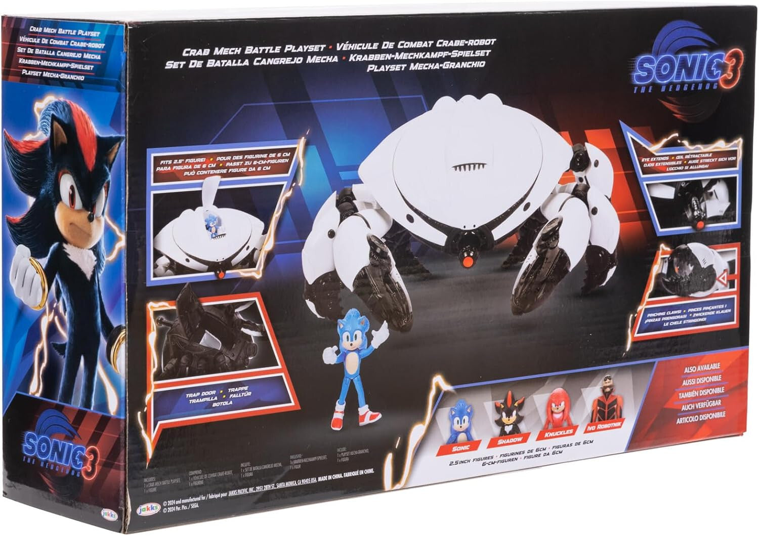 Sonic 3 Movie Crab Mech Pinching Claws Playset 2.5" Figure Officially Licensed