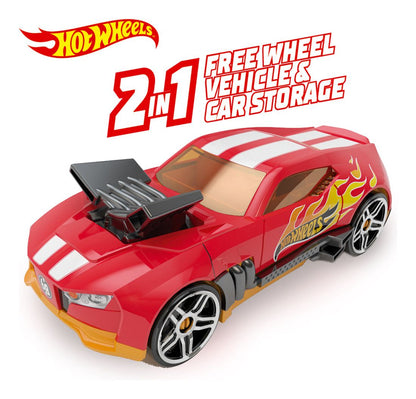 Hot Wheels Car 2-in-1 Freewheel Race Car Storage Case for 15 Car Models OFFICIAL