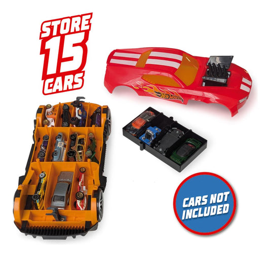 Hot Wheels Car 2-in-1 Freewheel Race Car Storage Case for 15 Car Models OFFICIAL
