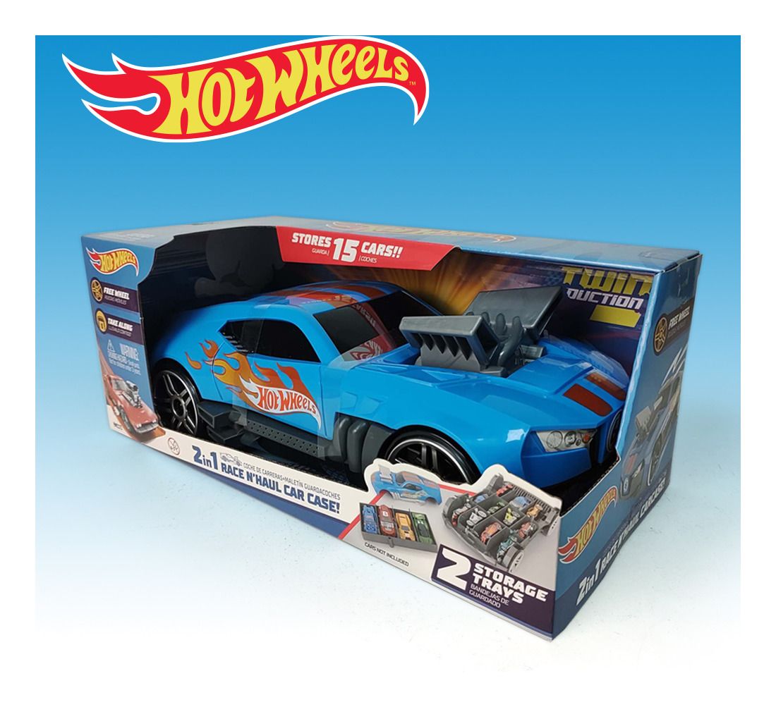 Hot Wheels Car 2-in-1 Freewheel Race Car Storage Case for 15 Car Models OFFICIAL