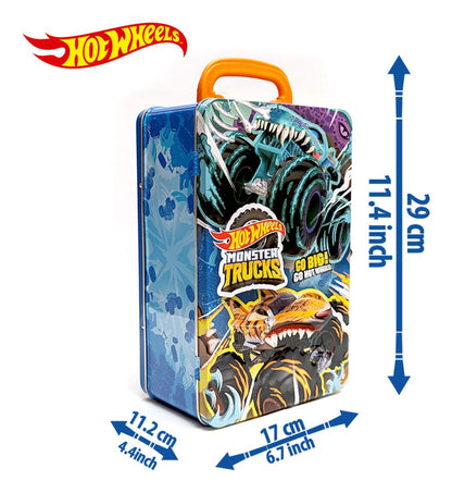 Hot Wheels Monster Trucks Tin Storage Case for 6 Trucks