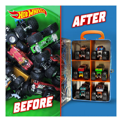 Hot Wheels Monster Trucks Tin Storage Case for 6 Trucks