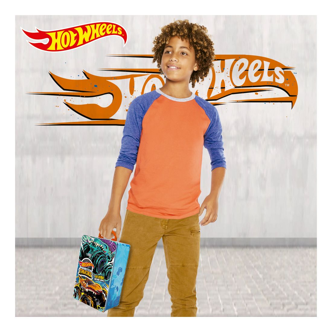 Hot Wheels Monster Trucks Tin Storage Case for 6 Trucks