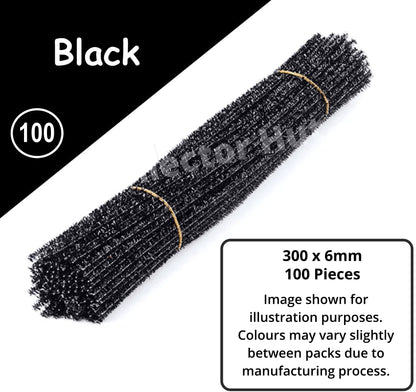 Chenille Craft Stems Pipe Cleaners GLITTER CHRISTMAS 100pcs 30cm x 6mm
