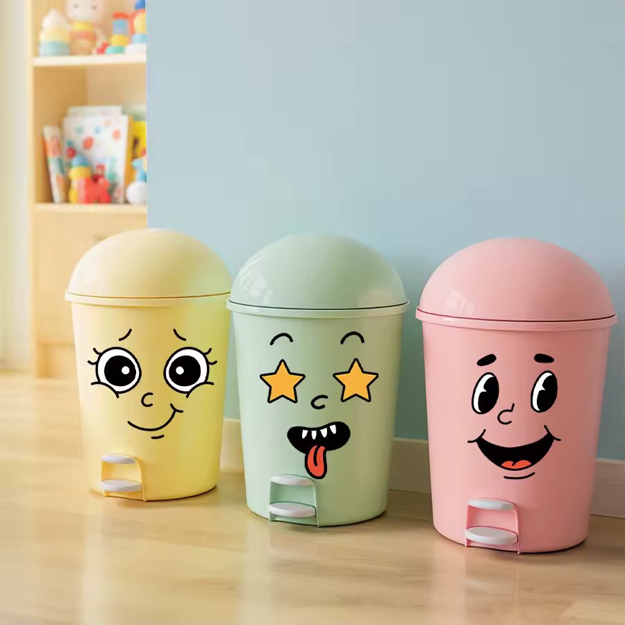 Novelty Funny Face Waterproof Stickers Large for Bins Storage Tubs