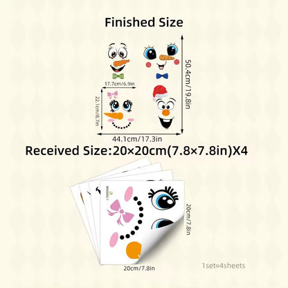 Novelty Funny Face Waterproof Stickers Large for Bins Storage Tubs