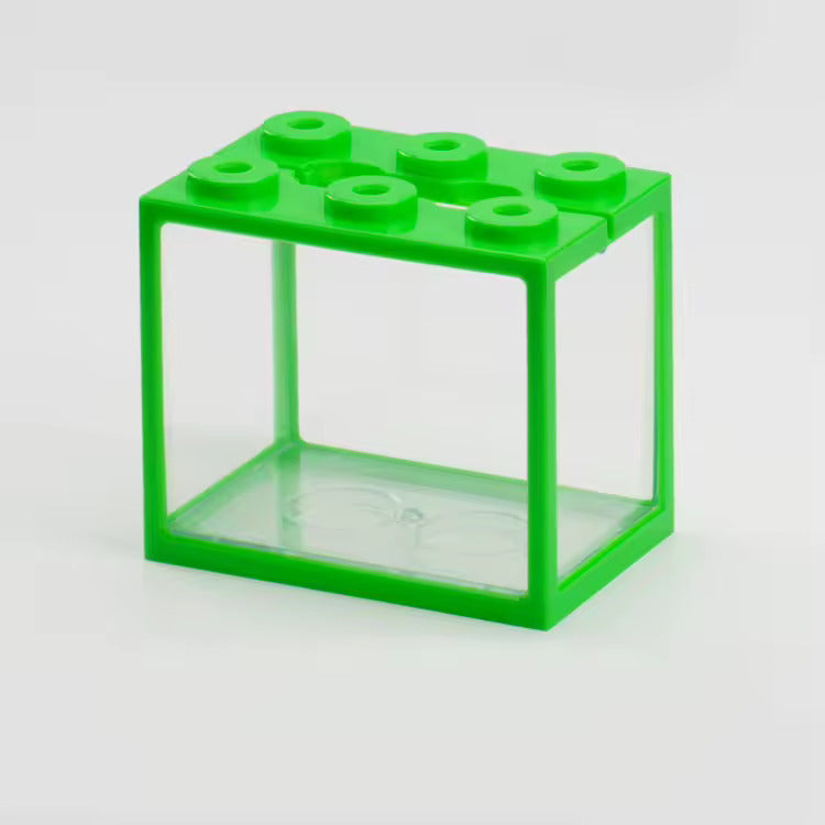 Mini Fish Tank Stackable Building Block Sea Monkey Habitat 1400ml 15x13x10cm